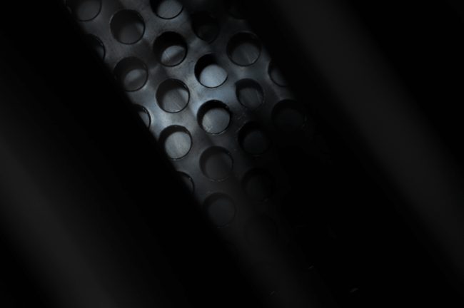 Detailed view of internal components of a distillation column.